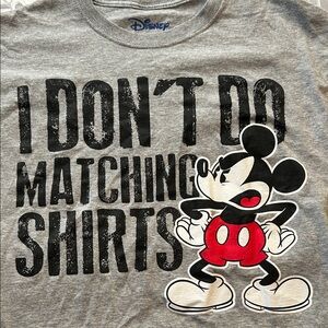 Disney Mickey Mouse "I Don't Do Matching Shirts" Unisex Tee Heather Gray